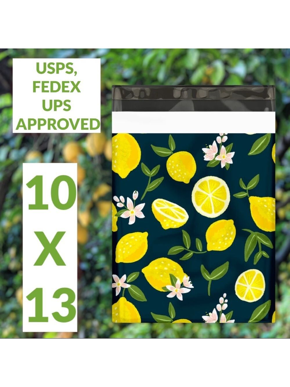 25 10X13 Poly Mailers Lemon and Blossoms Shipping Envelopes Bags PRICE IS FIRM - Picture 15 of 15
